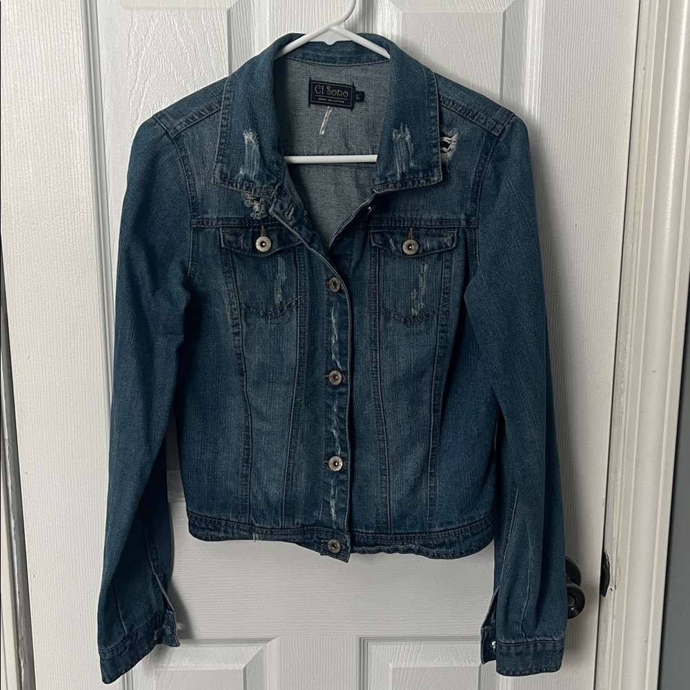 CJ Sono Distressed Blue Jean Jacket